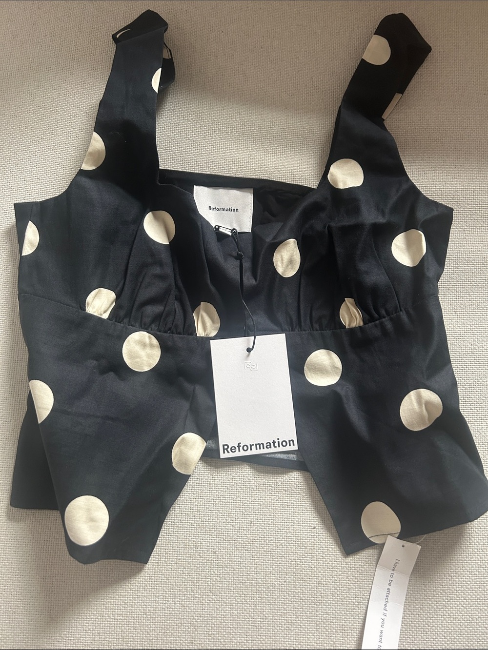 NWT • Reformation Jianna top in moon dot - size 0